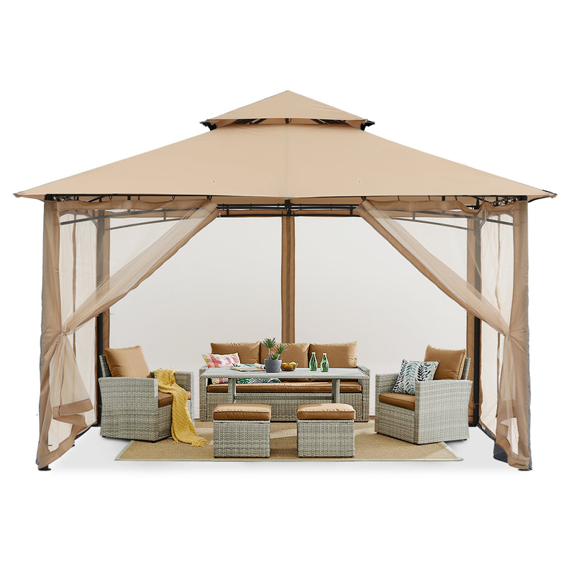 Load image into Gallery viewer, 9x9/11x11/10x12 Outdoor Garden Patio Gazebo with Netting Walls
