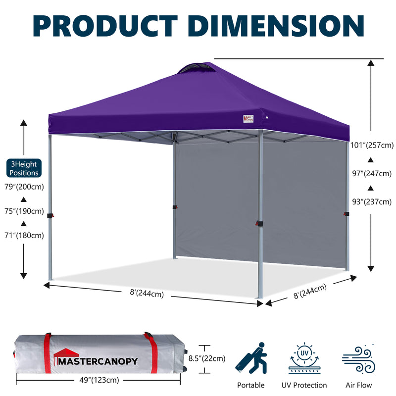 Load image into Gallery viewer, Leisure Sports Durable Pop-Up Canopy Tent with Sidewall - 8x8, 10x10