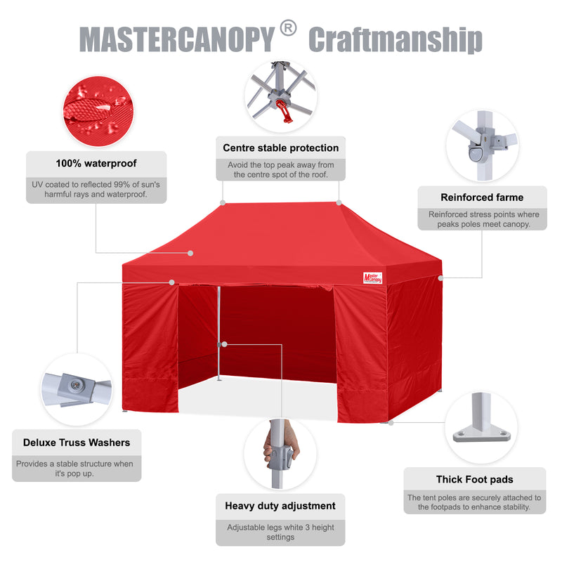 Load image into Gallery viewer, Mastercanopy Lite-30 Commercial Canopy Tent with Sidewalls - 10x10, 10x15, 10x20