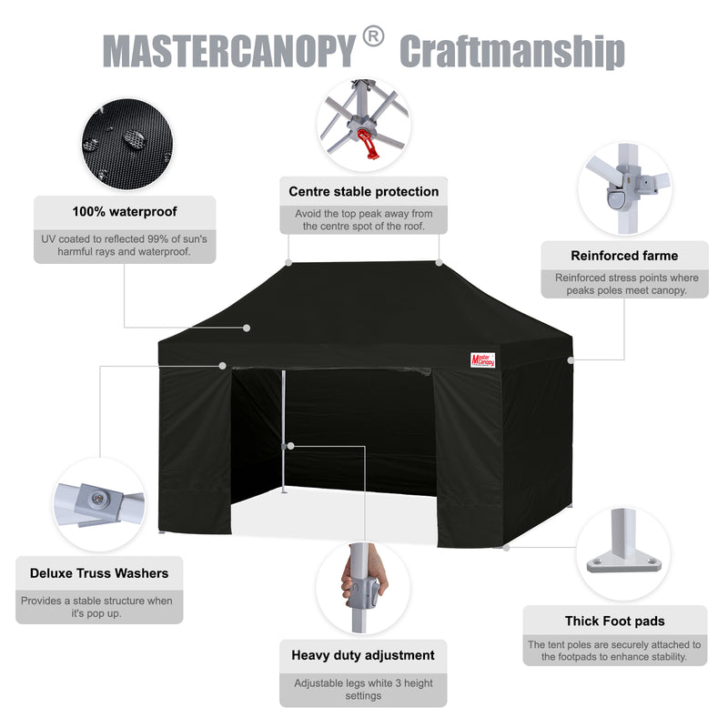 Load image into Gallery viewer, Mastercanopy Lite-30 Commercial Canopy Tent with Sidewalls - 10x10, 10x15, 10x20
