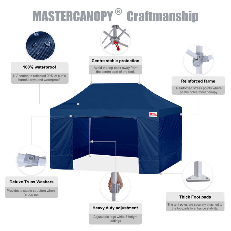 Load image into Gallery viewer, Mastercanopy Lite-30 Commercial Canopy Tent with Sidewalls - 10x10, 10x15, 10x20