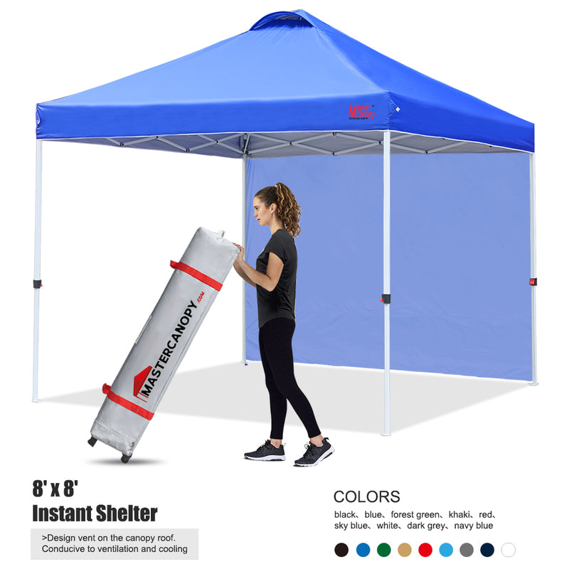 Load image into Gallery viewer, Leisure Sports Durable Ez Pop-Up Canopy Tent with One Sidewall - 8x8, 10x10, 12x12
