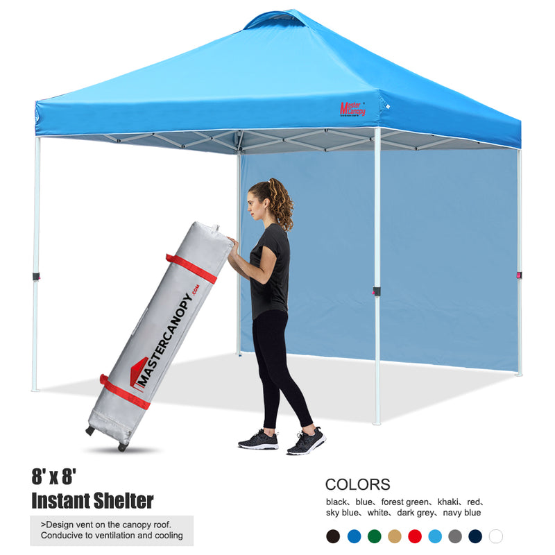 Load image into Gallery viewer, Leisure Sports Durable Ez Pop-Up Canopy Tent with One Sidewall - 8x8, 10x10, 12x12