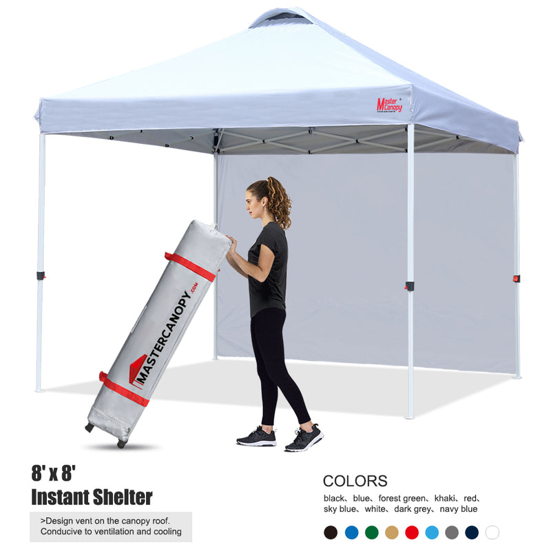 Load image into Gallery viewer, Leisure Sports Durable Ez Pop-Up Canopy Tent with One Sidewall - 8x8, 10x10, 12x12