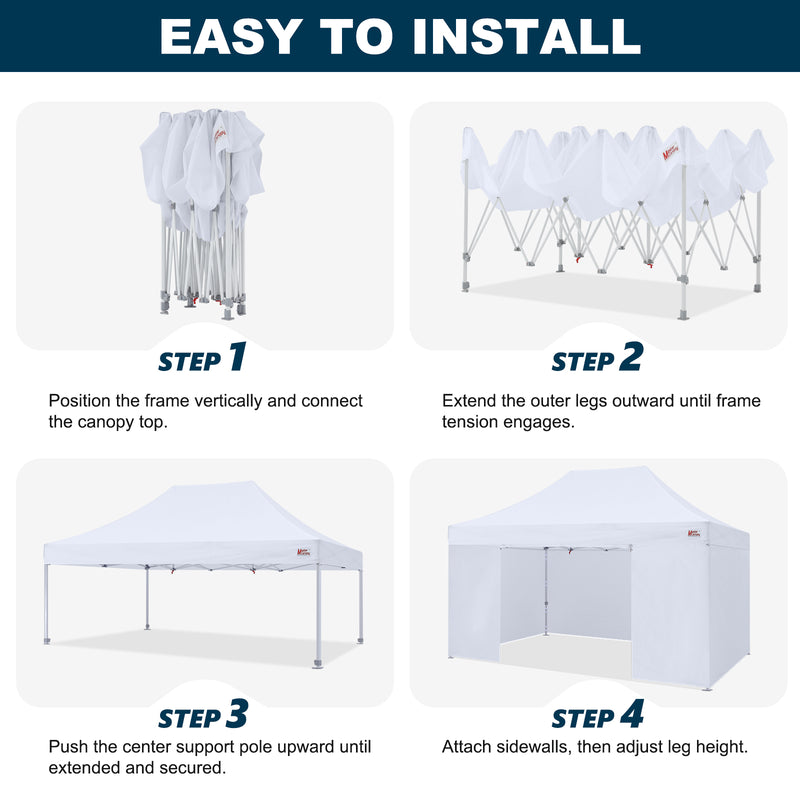 Load image into Gallery viewer, Mastercanopy Core-35 Premium Heavy Duty Instant Canopy Tent with Sidewalls - 10x10, 10x15, 10x20