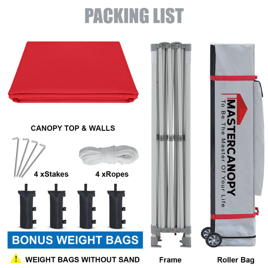 Mastercanopy Lite-30 Commercial Canopy Tent with Sidewalls - 10x10, 10x15, 10x20