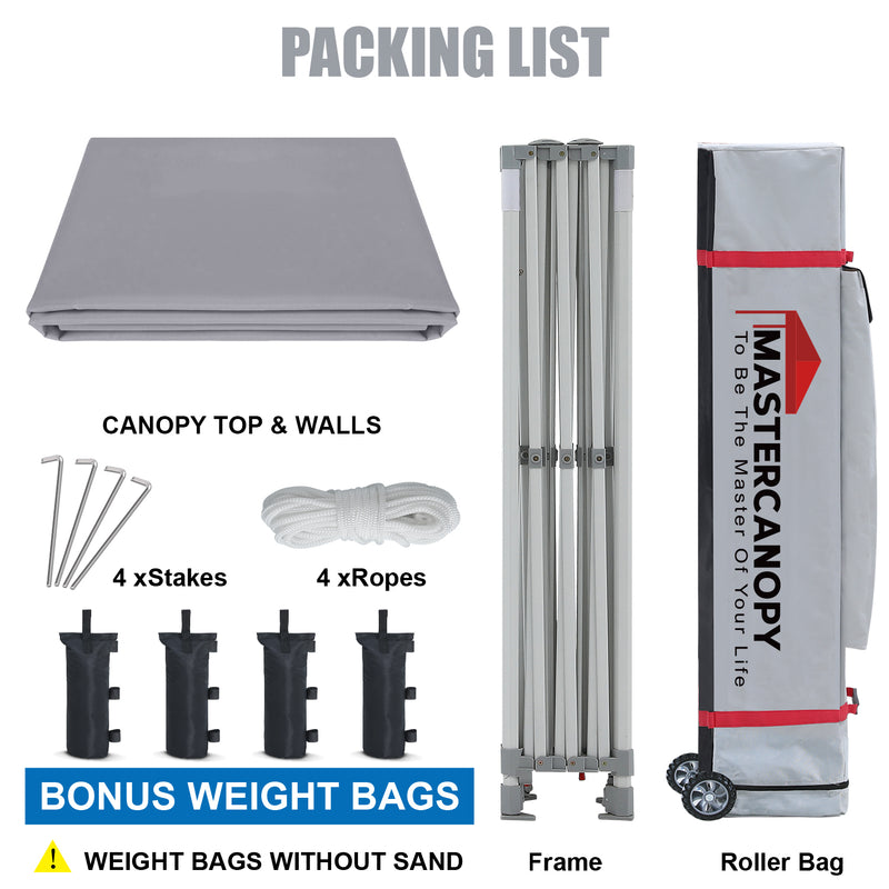 Load image into Gallery viewer, Mastercanopy Lite-30 Commercial Canopy Tent with Sidewalls - 10x10, 10x15, 10x20
