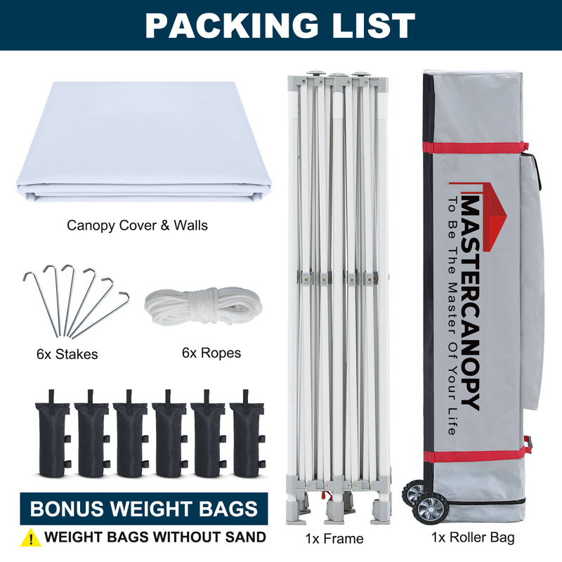 Load image into Gallery viewer, Mastercanopy Core-35 Premium Heavy Duty Instant Canopy Tent with Sidewalls - 10x10, 10x15, 10x20
