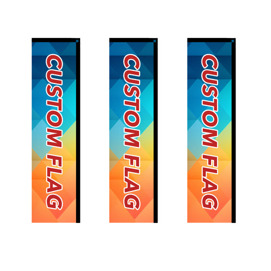 Custom Rectangle Flag 8 FT, 10 FT, 12 FT (1 Flag)