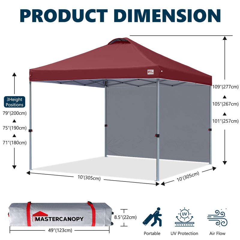 Load image into Gallery viewer, Leisure Sports Durable Pop-Up Canopy Tent with Sidewall - 8x8, 10x10
