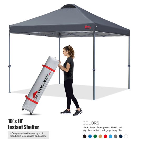 Leisure Sports Durable Ez Pop-Up Canopy Tent with Vented Top - 8x8, 10x10, 12x12