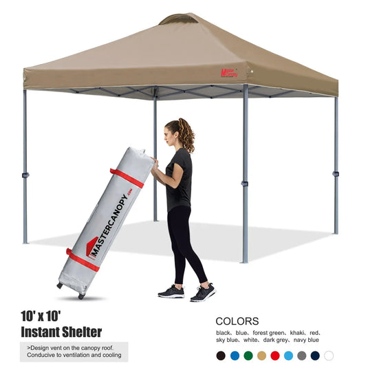 Leisure Sports Durable Ez Pop-Up Canopy Tent with Vented Top-CA - 8x8, 10x10
