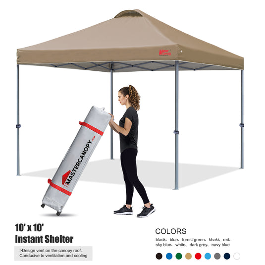 Leisure Sports Durable Ez Pop-Up Canopy Tent with Vented Top - 8x8, 10x10, 12x12