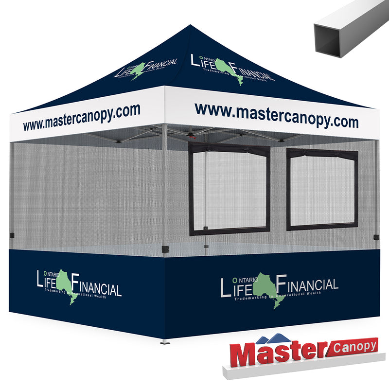 Load image into Gallery viewer, Custom Canopy Tent Food Booth with Serving Windows &amp; Mesh
