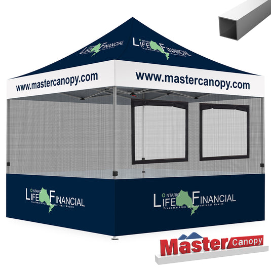 Custom Canopy Tent Food Booth with Serving Windows & Mesh
