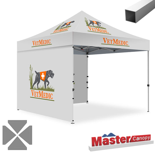 Mastercanopy Lite-30 Custom Canopy Tent Deluxe Easy Pop‑up Personalized 10x10, 10x15, 10x20