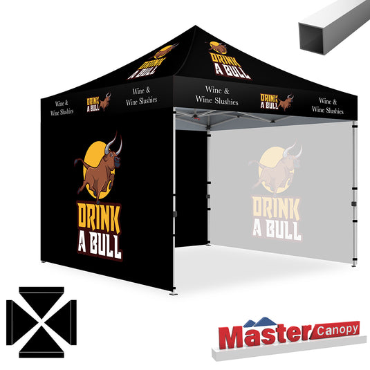 Mastercanopy Lite-30 Custom Canopy Tent Deluxe Easy Pop‑up Personalized 10x10, 10x15, 10x20