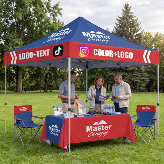 Mastercanopy Lite-30 Custom Canopy Tent Deluxe Easy Pop‑up Personalized 10x10, 10x15, 10x20