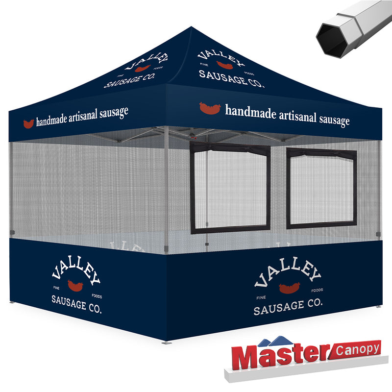 Load image into Gallery viewer, Custom Canopy Tent Food Booth with Serving Windows &amp; Mesh

