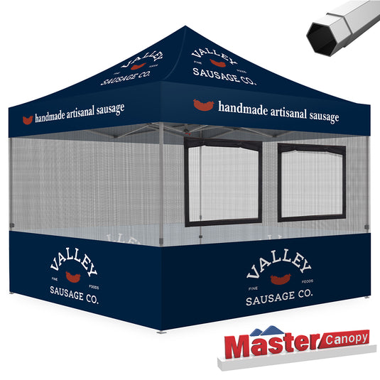 Custom Canopy Tent Food Booth with Serving Windows & Mesh