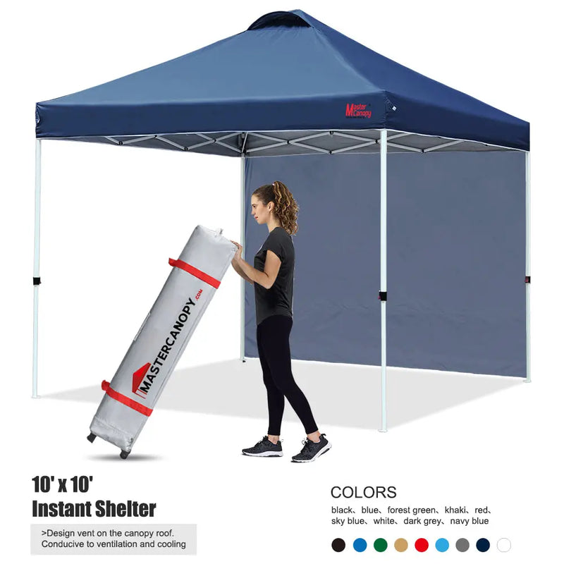 Load image into Gallery viewer, Leisure Sports Durable Ez Pop-Up Canopy Tent with One Sidewall - 8x8, 10x10, 12x12
