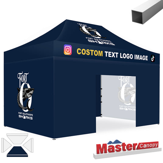 Mastercanopy Lite-30 Custom Canopy Tent Deluxe Easy Pop‑up Personalized 10x10, 10x15, 10x20