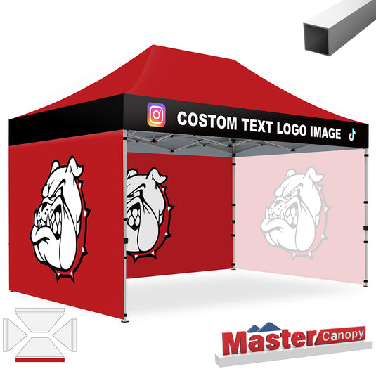 Mastercanopy Lite-30 Custom Canopy Tent Deluxe Easy Pop‑up Personalized 10x10, 10x15, 10x20