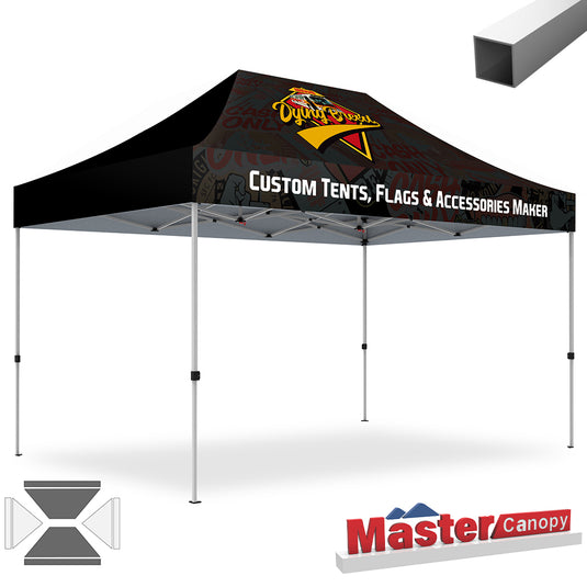 Mastercanopy Lite-30 Custom Canopy Tent Deluxe Easy Pop‑up Personalized 10x10, 10x15, 10x20