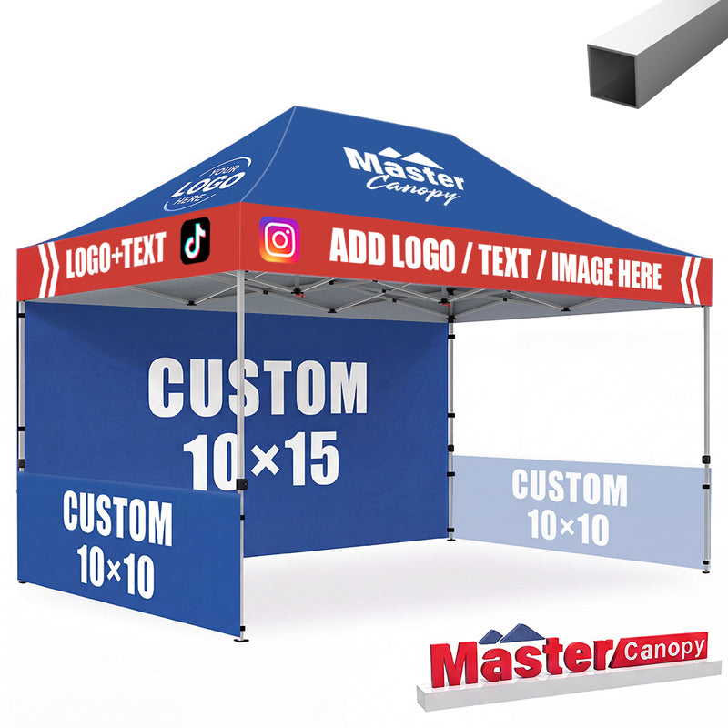 Load image into Gallery viewer, Mastercanopy Lite-30 Commercial Custom Canopy Tent 10x15 Easy Pop‑up Personalized
