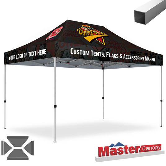 Mastercanopy Lite-30 Custom Canopy Tent Deluxe Easy Pop‑up Personalized 10x10, 10x15, 10x20
