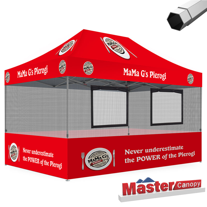 Load image into Gallery viewer, Custom Canopy Tent Food Booth with Serving Windows &amp; Mesh
