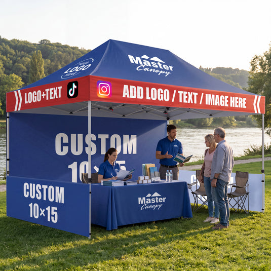 Mastercanopy Lite-30/Core-35 10x20 Custom Canopy Tent Personalized Tent with 1 Sidewall