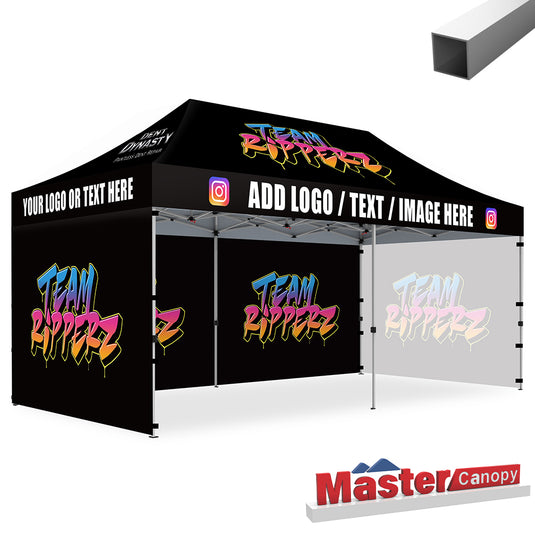Mastercanopy Lite-30 Custom Canopy Tent Deluxe Easy Pop‑up Personalized 10x10, 10x15, 10x20