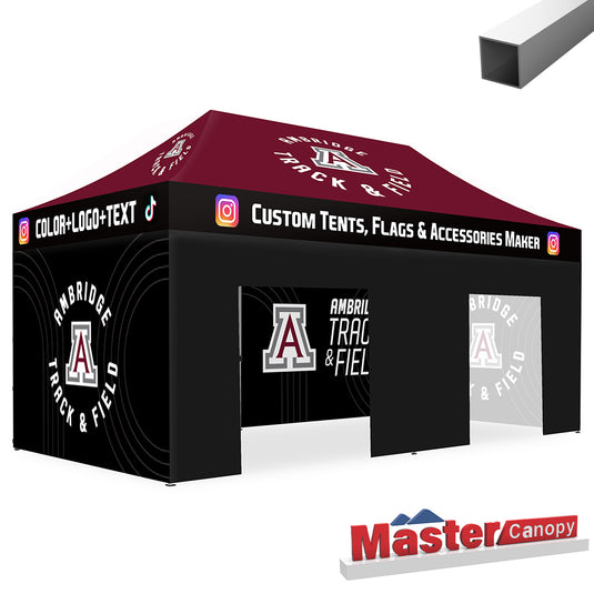 Mastercanopy Lite-30 Custom Canopy Tent Deluxe Easy Pop‑up Personalized 10x10, 10x15, 10x20