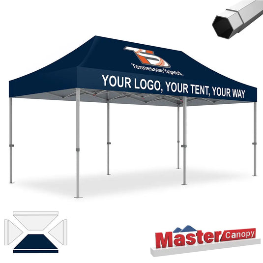Mastercanopy Core-35 Custom Canopy Tent Heavy Duty Pop‑up Personalized 10x10, 10x15, 10x20
