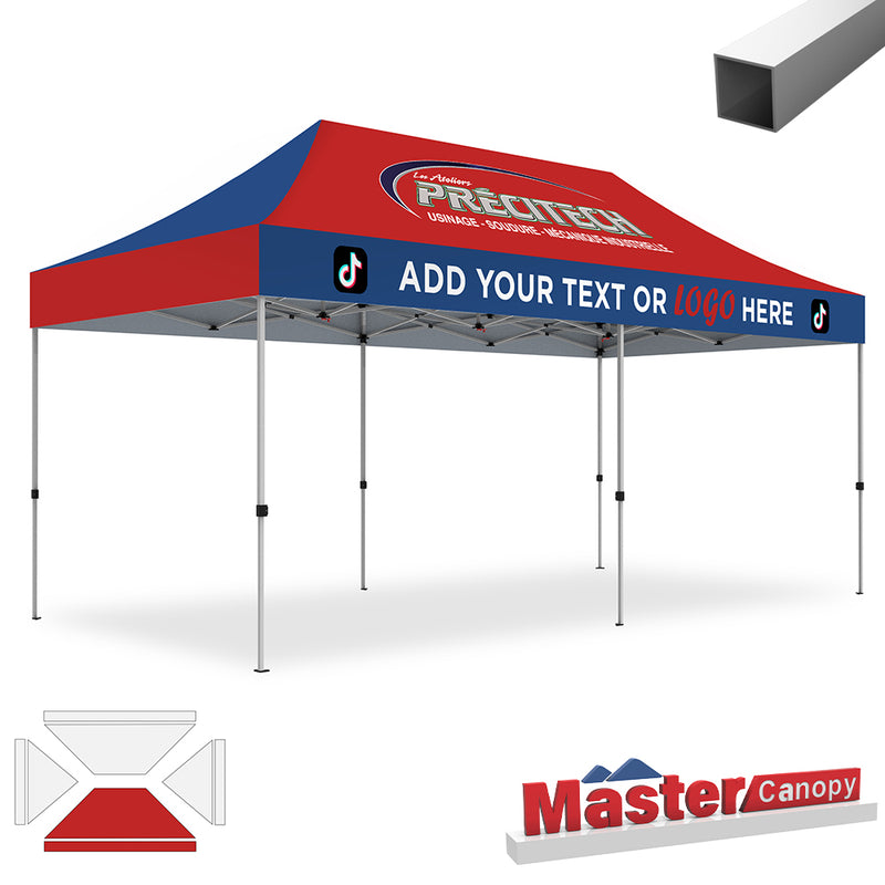 Load image into Gallery viewer, Mastercanopy Lite-30 Custom Canopy Tent Deluxe Easy Pop‑up Personalized 10x10, 10x15, 10x20
