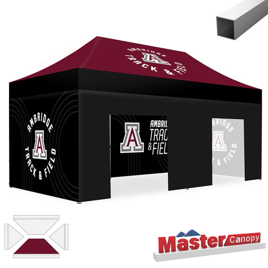 Mastercanopy Lite-30 Custom Canopy Tent Deluxe Easy Pop‑up Personalized 10x10, 10x15, 10x20
