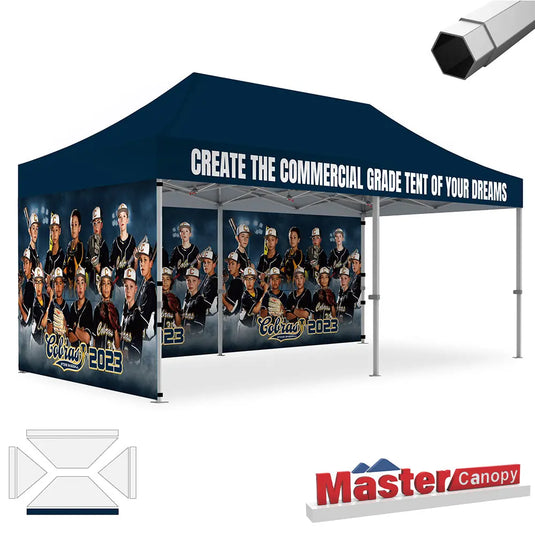 Mastercanopy Core-35 Custom Canopy Tent Heavy Duty Pop‑up Personalized 10x10, 10x15, 10x20