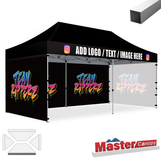 Mastercanopy Lite-30 Custom Canopy Tent Deluxe Easy Pop‑up Personalized 10x10, 10x15, 10x20