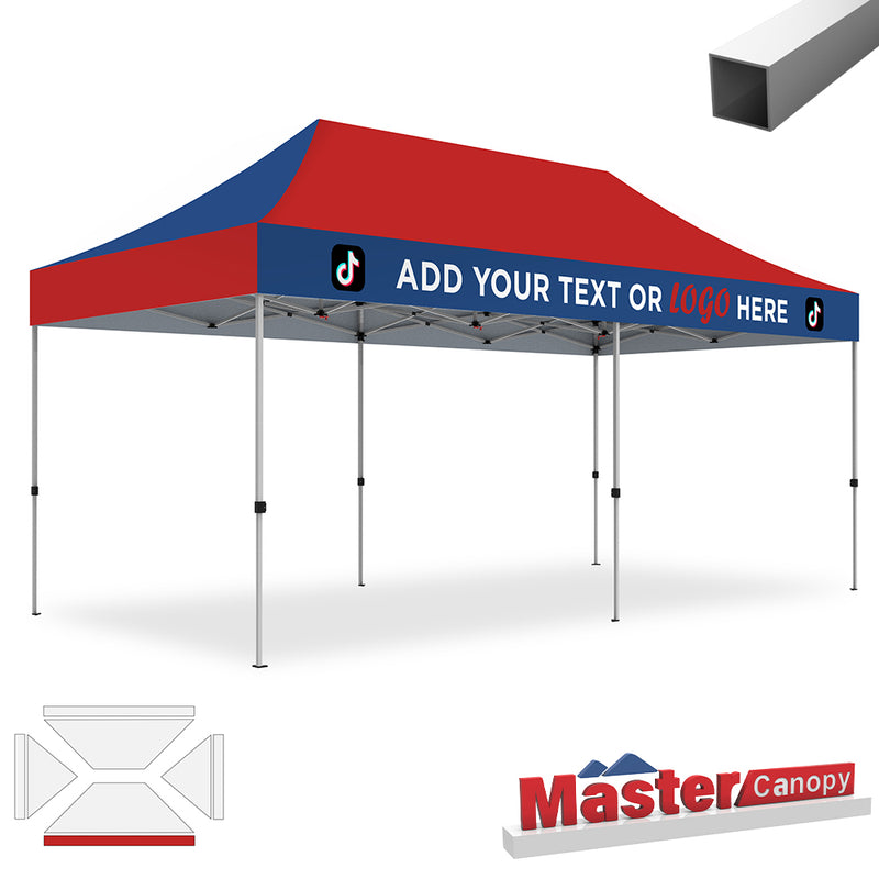 Load image into Gallery viewer, Mastercanopy Lite-30 Custom Canopy Tent Deluxe Easy Pop‑up Personalized 10x10, 10x15, 10x20
