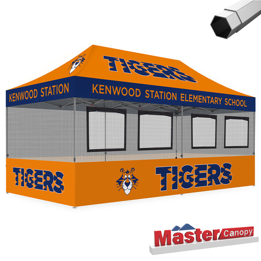 Custom Canopy Tent Food Booth with Serving Windows & Mesh