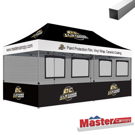 Custom Canopy Tent Food Booth with Serving Windows & Mesh