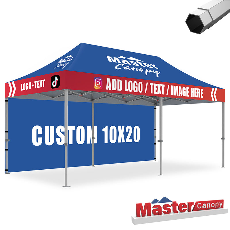 Load image into Gallery viewer, Mastercanopy Lite-30/Core-35 10x20 Custom Canopy Tent Personalized Tent with 1 Sidewall
