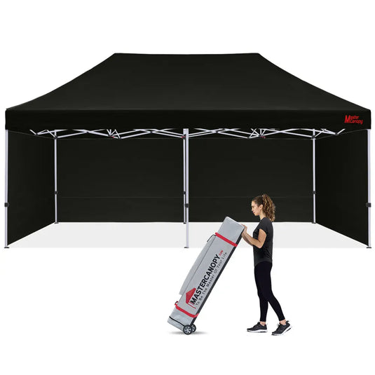 Mastercanopy Lite-30 Commercial Pop-Up Canopy Tent with Sidewalls-CA - 10x15, 10x20