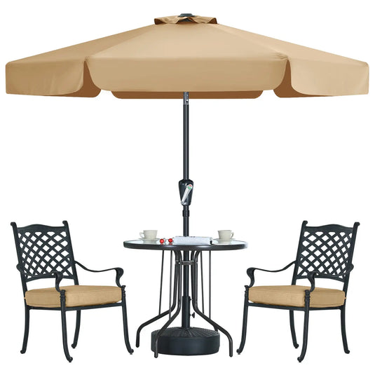 MASTERCANOPY Valance Patio Umbrella for Outdoor Table Market 6/8 Ribs
