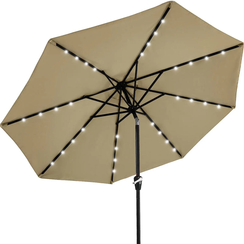 Load image into Gallery viewer, MASTERCANOPY Patio Umbrella with 32 Solar LED Lights 6/8 Ribs-CA
