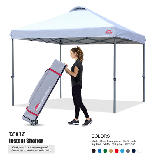 Leisure Sports Durable Ez Pop-Up Canopy Tent with Vented Top - 8x8, 10x10, 12x12