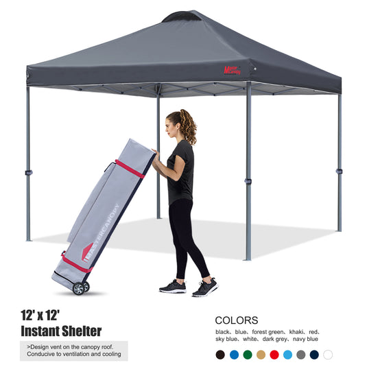 Leisure Sports Durable Ez Pop-Up Canopy Tent with Vented Top - 8x8, 10x10, 12x12