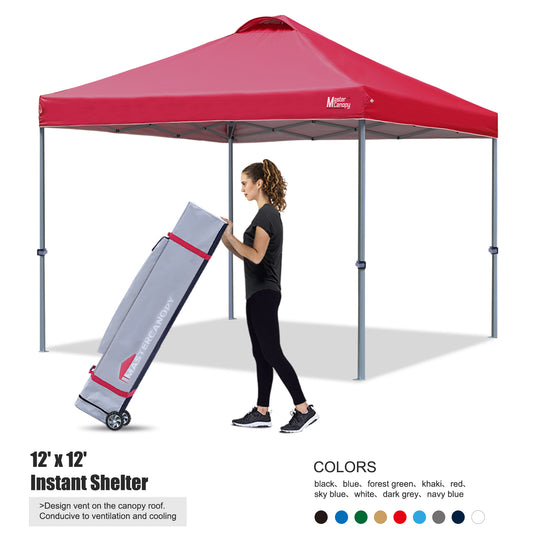 Leisure Sports Durable Ez Pop-Up Canopy Tent with Vented Top - 8x8, 10x10, 12x12