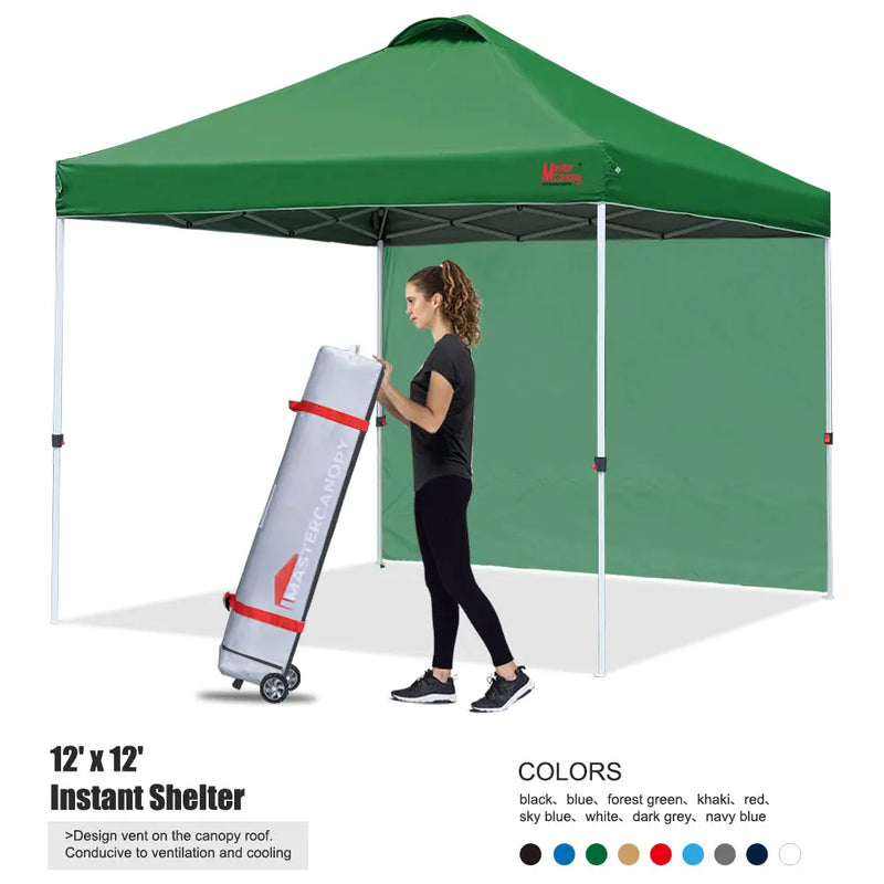 Load image into Gallery viewer, Leisure Sports Durable Ez Pop-Up Canopy Tent with One Sidewall - 8x8, 10x10, 12x12
